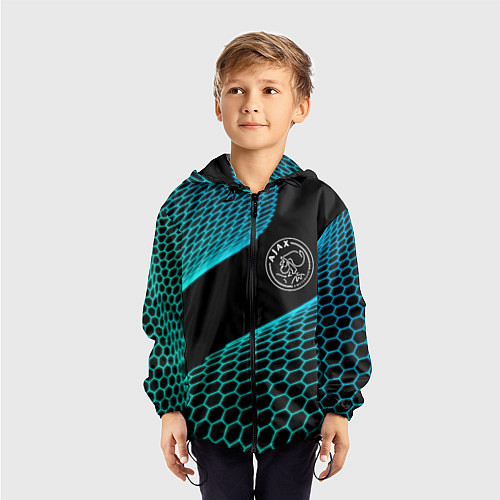 Детская ветровка Ajax football net / 3D-Черный – фото 3