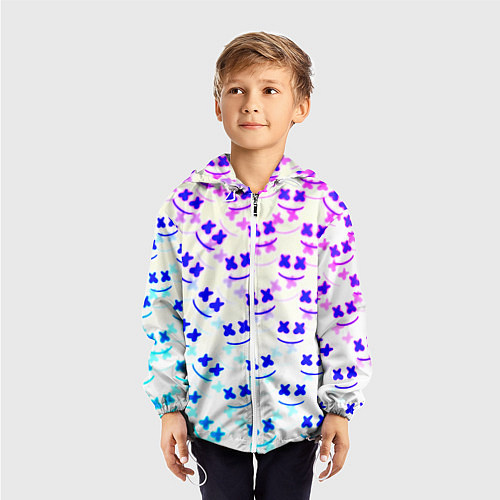 Детская ветровка Marshmello pattern neon / 3D-Белый – фото 3