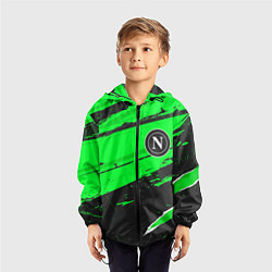 Ветровка с капюшоном детская Napoli sport green, цвет: 3D-черный — фото 2