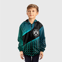 Ветровка с капюшоном детская Borussia football net, цвет: 3D-черный — фото 2