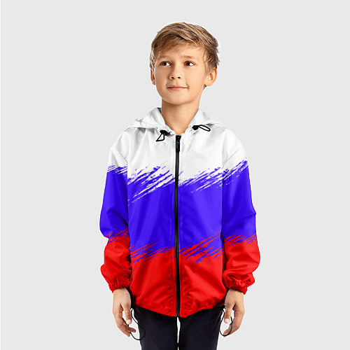 Детская ветровка Триколор штрихи / 3D-Черный – фото 3