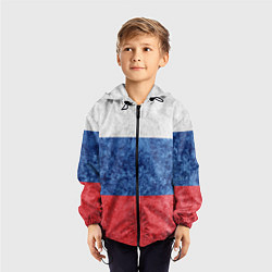 Ветровка с капюшоном детская Флаг России разноцветный, цвет: 3D-черный — фото 2