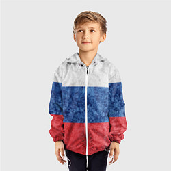 Ветровка с капюшоном детская Флаг России разноцветный, цвет: 3D-белый — фото 2