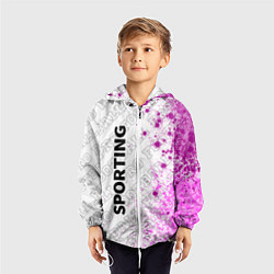 Ветровка с капюшоном детская Sporting pro football по-вертикали, цвет: 3D-белый — фото 2