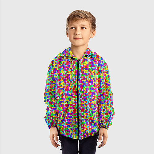 Детская ветровка Разноцветная мелкая мозаика / 3D-Черный – фото 3