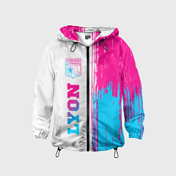 Ветровка с капюшоном детская Lyon neon gradient style по-вертикали, цвет: 3D-черный