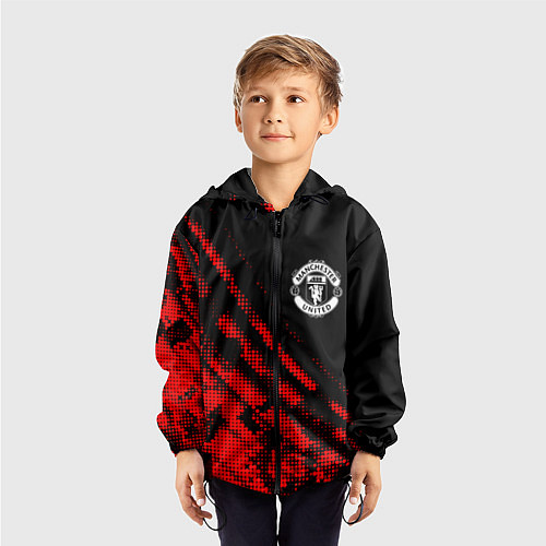 Детская ветровка Manchester United sport grunge / 3D-Черный – фото 3