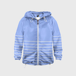 Ветровка с капюшоном детская Светлый сиреневый с белыми полосами, цвет: 3D-белый
