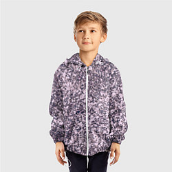 Ветровка с капюшоном детская Сине-розовый текстура камень, цвет: 3D-белый — фото 2