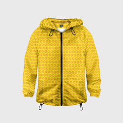 Ветровка с капюшоном детская Паттерн оранжевые колючки, цвет: 3D-черный