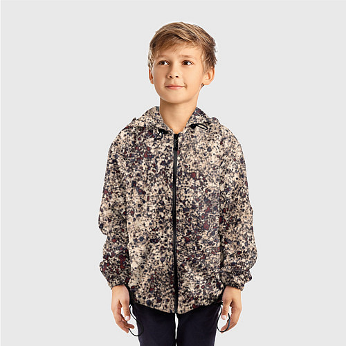 Детская ветровка Абстракция земляной с красным / 3D-Черный – фото 3