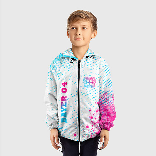 Детская ветровка Bayer 04 neon gradient style вертикально / 3D-Черный – фото 3