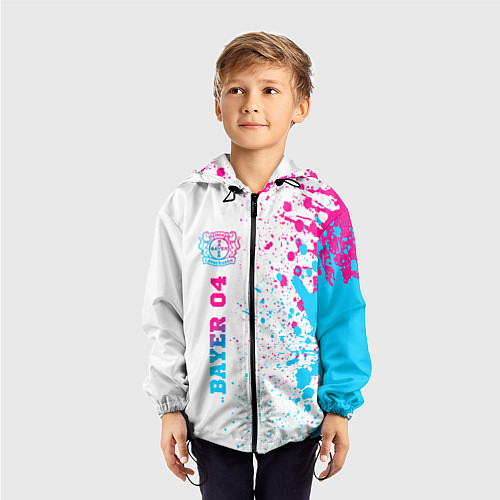 Детская ветровка Bayer 04 neon gradient style по-вертикали / 3D-Черный – фото 3