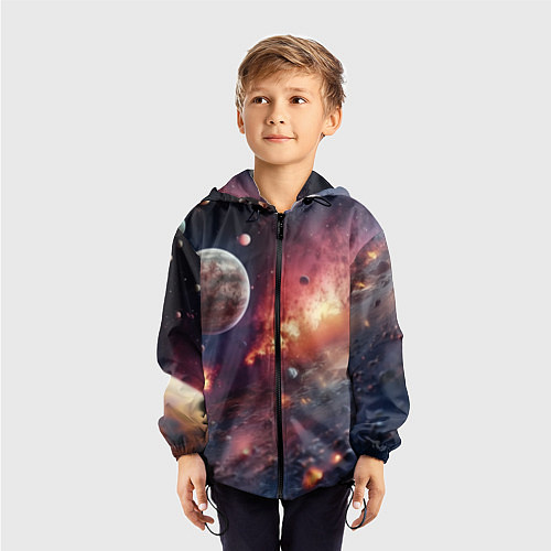 Детская ветровка Космический мир / 3D-Черный – фото 3