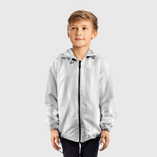 Детская ветровка Светлый серый абстрактные полосы / 3D-Черный – фото 3