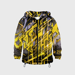 Детская ветровка Yellow and white abstraction