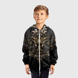 Ветровка с капюшоном детская Объемные старые классические узоры, цвет: 3D-белый — фото 2