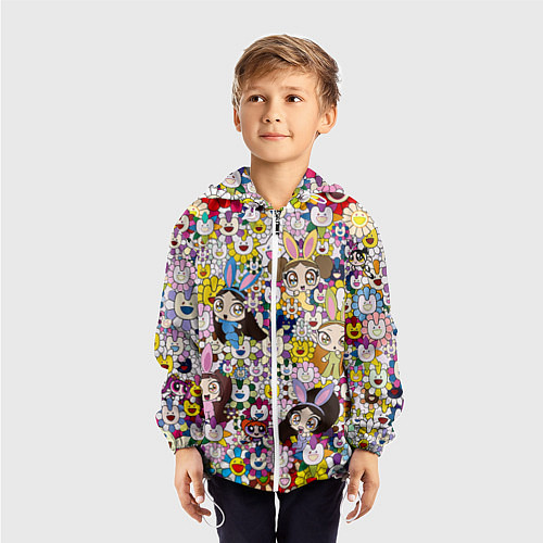 Детская ветровка Right now NewJeans and Takashi Murakami / 3D-Белый – фото 3