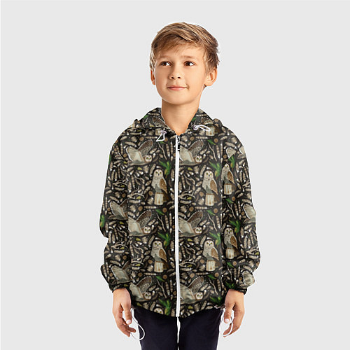 Детская ветровка Совы в сосновом лесу / 3D-Белый – фото 3