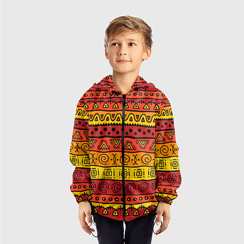 Детская ветровка Африканские этнический орнамент / 3D-Черный – фото 3