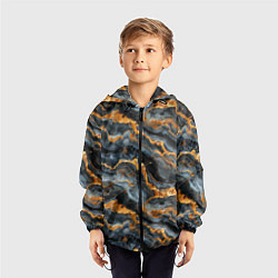 Ветровка с капюшоном детская Мраморное золото, цвет: 3D-черный — фото 2