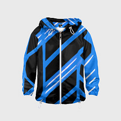Детская ветровка Black and white stripes on a blue background