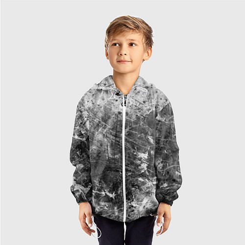 Детская ветровка Абстракция - серый дым / 3D-Белый – фото 3