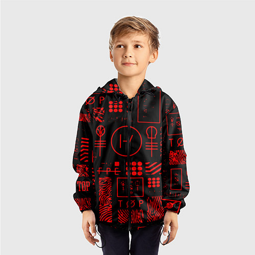 Детская ветровка Twenty one pilots pattern rock / 3D-Черный – фото 3