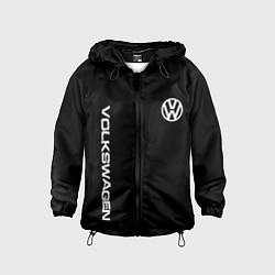 Ветровка с капюшоном детская Volkswagen logo white, цвет: 3D-черный