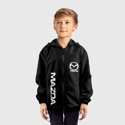 Детская ветровка Mazda white logo / 3D-Черный – фото 3