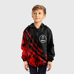 Ветровка с капюшоном детская Saab sport grunge, цвет: 3D-черный — фото 2