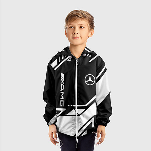 Детская ветровка Mercedes bens geometry / 3D-Белый – фото 3