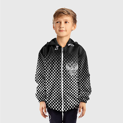 Детская ветровка Россия клетка паттерн / 3D-Белый – фото 3