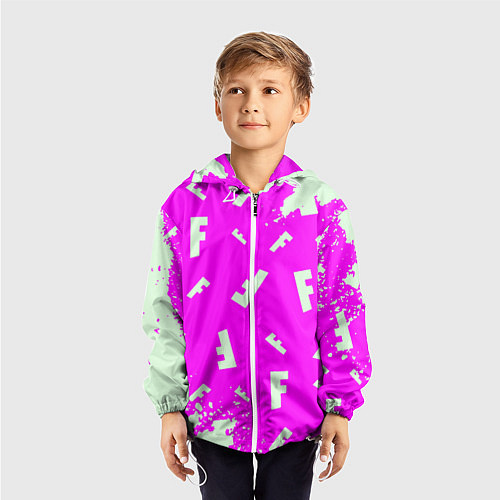 Детская ветровка Fortnite pattern pink / 3D-Белый – фото 3