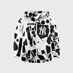 Ветровка с капюшоном детская New York yankees - abstraction, цвет: 3D-белый