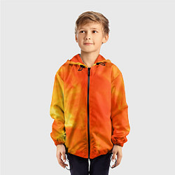Ветровка с капюшоном детская Текстура огненного цвета, цвет: 3D-черный — фото 2