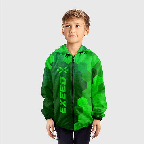 Детская ветровка Exeed - green gradient по-вертикали / 3D-Черный – фото 3