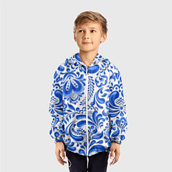 Ветровка с капюшоном детская Русская гжель, цвет: 3D-белый — фото 2