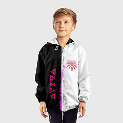 Ветровка с капюшоном детская The Witcher logo краски, цвет: 3D-белый — фото 2
