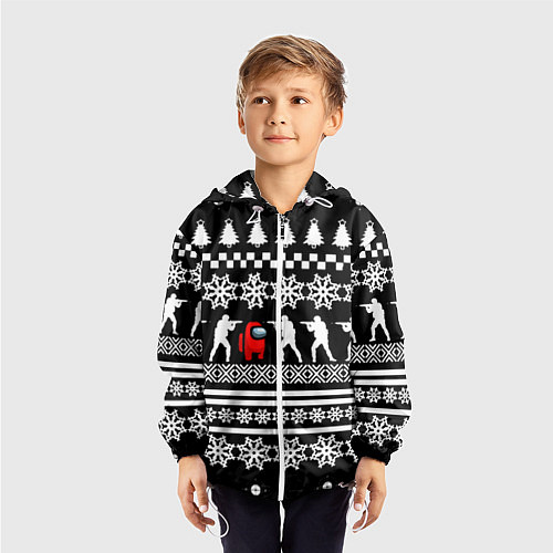 Детская ветровка Among us x cs go / 3D-Белый – фото 3