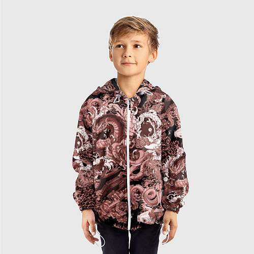 Детская ветровка Драконы в японском стиле / 3D-Белый – фото 3