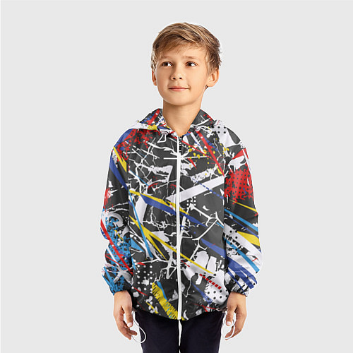 Детская ветровка Дизайнерская абстракция / 3D-Белый – фото 3