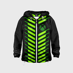 Ветровка с капюшоном детская Xbox green line, цвет: 3D-белый