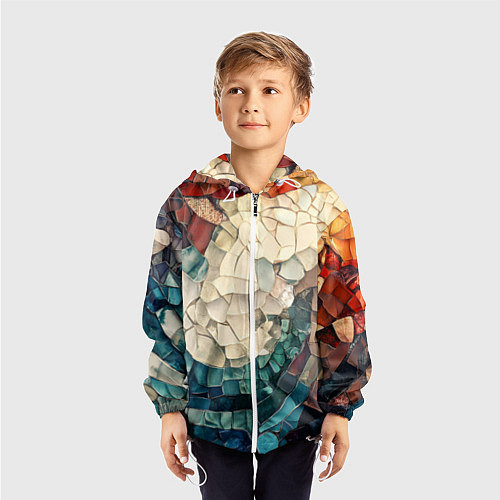 Детская ветровка Мозаика в виде плитки / 3D-Белый – фото 3