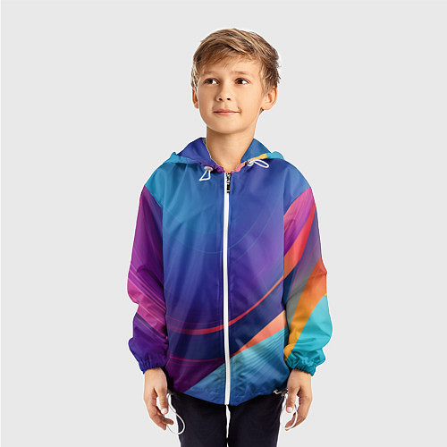 Детская ветровка Красивый градиент абстракция / 3D-Белый – фото 3