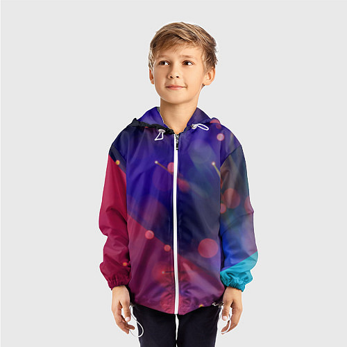 Детская ветровка Абстракция - брызги / 3D-Белый – фото 3