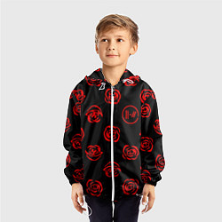 Ветровка с капюшоном детская Twenty one pilots rose pattern, цвет: 3D-белый — фото 2