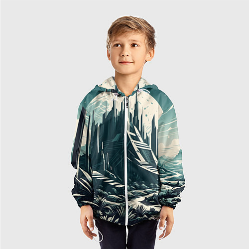 Детская ветровка Фантастика город / 3D-Белый – фото 3