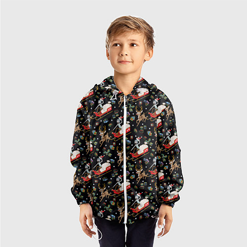 Детская ветровка Рик и Морти сани с оленем - Christmas / 3D-Белый – фото 3