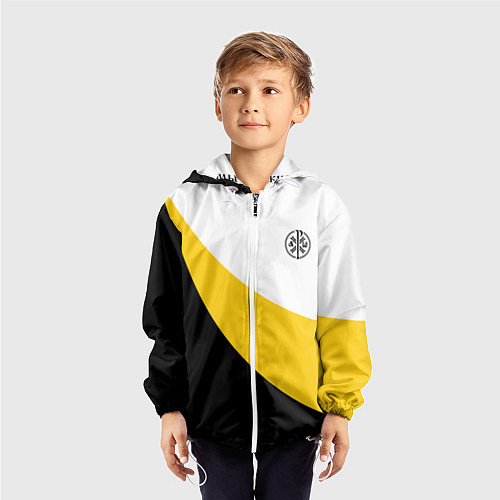 Детская ветровка Мы русские с нами Бог малый черный кцк Николай II / 3D-Белый – фото 3
